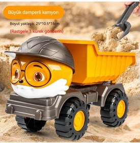 Resim Jian Fan Çocuk Düzmeyye Dayanıklıklımühendislik Aracımodeli Damperli Kamyon Sarı Sarı 