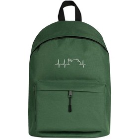 Resim Motocrycle Heartbeat Line Sırt Çantası - Yeşil 