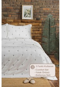 Resim Elart Larissa Yatak Örtüsü Seti Tek Kişilik Nakışlı 160x220 Cm Yeşil Yeşil 