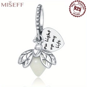 Resim MISEFF S925 Gümüş Ateşböceği Kolye Uçları Bilezikler ve Kolyeler için Lüks Kadın DIY Takı Günlük Hediye 