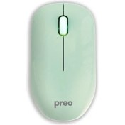 Resim Preo M19 Ergonomik Pastel Kablosuz Sessiz Mouse Yeşil 