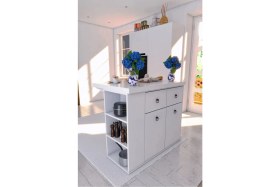Resim Moka Park AVM 2 Kapaklı 2 Çekmeceli Geniş-Dar Raflı Dekoratif Şık Mutfak Adası 
