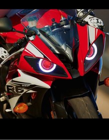 Resim Yamaha Yzf R6 2008-2016 Led Melek Göz Kırmızı Şeytan Göz Motosiklet Hıd Projektör Düzeneği 