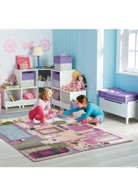 Resim Çocuk Odası Halısı Pembe Dijital Baskı Kaymaz Makinede Yıkanabilir Oyun Halısı Pembe 