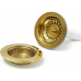 Resim Fkn Altın Eviye - Lavabo Gider Süzgeci Ve Çöp Tıkacı Seyyar Süzgeç Standart 
