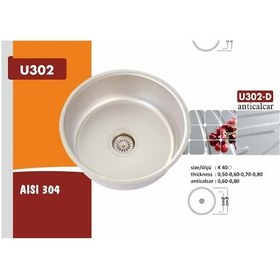 Resim Ekosan K - 40 Yuvarlak Paslanmaz Eviye + Sifon 