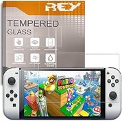 Resim REY Nintendo Switch OLED için kırılmaz cam koruyucu folyo, 9H+ sertlik, çizilmez, yağ tutmaz, kabarcık yapmaz 