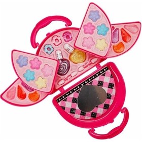 Resim 4278 Pretty Pinky 3 Katlı Pembe Çantalı Makyaj Seti -sunman 