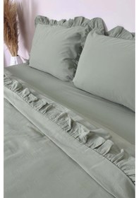 Resim Milagros Pampas Çift Kişilik %100 Pamuklu Nevresim Seti - 4 Parça Çeyiz Seti Yeşil 