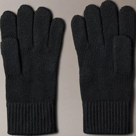 Resim Calvin Klein PATCH WOOL KNITTED GLOVES Siyah Erkek Eldiven 