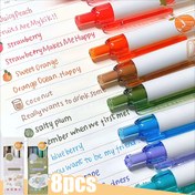 Resim 8 Parça Renkli Jel Kalem Seti, Plastik Hızlı Kuruyan 0.5mm Orta Uç Süper Yumuşak Tutuşlu Günlük, Resim, Grafiti ve Okul Malzemeleri için Kore Kırtasiye 