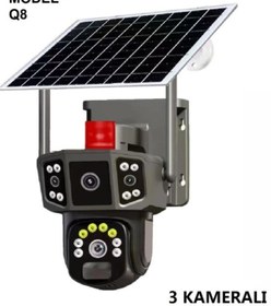 Resim Q8 4g Güneş Panelli Sim Kartlı Solar Kamera 