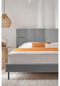 Resim Puffy Baseup Başlıklı Karyola - Antrasit, 160x200 Cm 