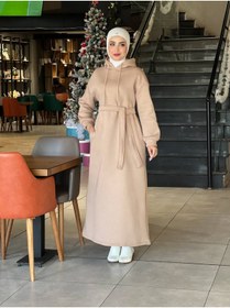 Resim Esre Store 44108 - Üç İplik Tesettür Elbise Camel 