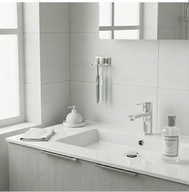 Resim Yapışkanlı Paslanmaz Çelik Diş Fırçalık Minimal Duvar Tipi Chalybes Metal 