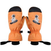 Resim Wezone Çocuklar İçin Kışlık Su Geçirmez Ve Sıcak Tutan Kayak Eldiveni, Portakal Renkli, S Boyutunda. Turuncu 