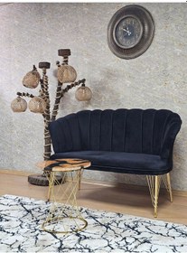 Resim Zafir İkili Gold Kaplama Tel Ayak Papatya Çay Seti Koltuk Takımı , Balkon, Salon, Ofis, Cafe Koltuk Takımı Siyah 