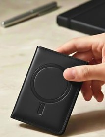 Resim CONSTRAIN - MagSafe ile uyumlu Deri Kartlık Cüzdan - Premium Seri Stand Özellikli Kart Bölmeli - SİYAH 