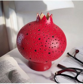 Resim Nar Modeli Su Kabağı Lamba Kırmızı Renk Abajur Kırmızı 