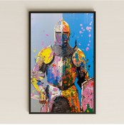 Resim Renk Sıçramalı Şövalye Tasarımlı Şeffaf Pleksi Tablo 