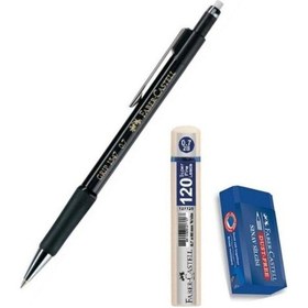 Resim Faber-castell Grip 1347 Uçlu Kalem Siyah 0.7 Mm Uç Sınav Silgisi Siyah 