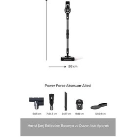 Resim Karaca Vantuz Power Force Pro 2 in 1 Şarj Edilebilir Dik Süpürge 