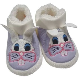 Resim pearnight Tavşanlı Kız Çocuk Panduf | Ev Ayakkabısı | Kreş Ayakkabısı 