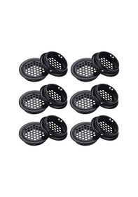 Resim Yuvarlak Havalandırma Izgarası 35mm 30 Parça Dolap Elbisesi İçin Siyah 