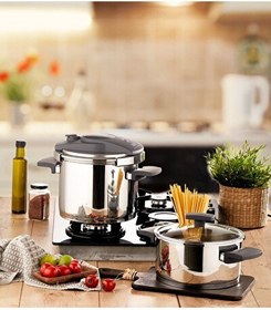 Resim Enio Matik 4+6 L 4 Parça Paslanmaz Çelik Düdüklü Tencere Seti 