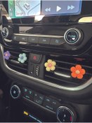Resim Flowers Antalya 4 Adet Pastel Renkli Çiçekler Papatya Çiçeği Araba Klima Süsü Torpido Araç Aksesuar Iç Süsler 