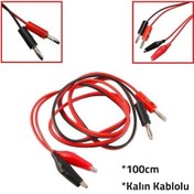 Resim Güç Kaynağı Kablosu Power Supply Kablosu Banana+Timsah Soket 