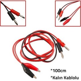 Resim Güç Kaynağı Kablosu Power Supply Kablosu Banana+Timsah Soket 