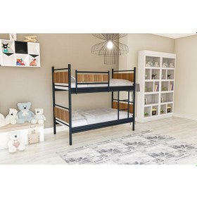 Resim Metalia Gm 128 Star Ahşap Metal Ranza Siyah-Ceviz 