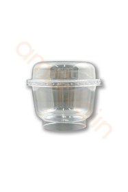 Resim Ambalajın 100 Adet Kapaklı Ayaklı Kristal Plastik Tatlı Kasesi 200cc Kullan At – Magnolya, Dondurma, Supangle 