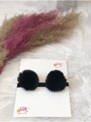 Resim Tinystar Kız Bebek Siyah Peluş Ponpon Bandana 