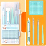 Resim Tüm içeriklerle DIY Scrapbooking Aracı Seti Sabit Tutma Kolu ile - Yazma Araçları, Kazıma Bıçakları, Pincers, Kesme Tahtaları ve Daha Fazlası Dahil - Ofis ve El Sanatları Projeleri için İdeal, Ofis Malzemeleri | Pratik Tasarım | PVC Yapı, Scrapbook Aksesuarları 