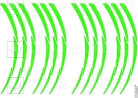 Resim 3 Parçalı Floresan Yeşil Jant Şeridi Çınar Extreme 