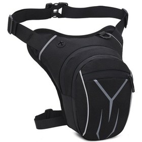 Resim Mufunye Erkekler İçin Ayarlanabilir Oxford Uyluk Çantası, Yansıtıcı Şeritli Büyük Kapasiteli Su Geçirmez Motosiklet Bacak Çantası Siyah Fjfebı 