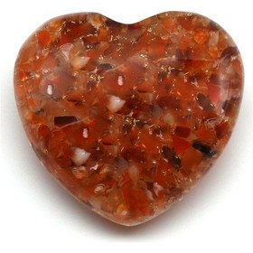 Resim Akik Taşından Orgonit Kalp 