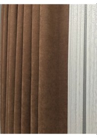 Resim Kahverengi Petek Kadife Fon Perde Ekstrafor Büzgülü Ütü İstemez Fon Kahverengi 