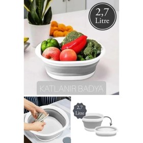 Resim Kapısı Katlanır Badya Akordiyon Silikon Leğen (2,7 Litre Badya) 