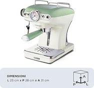Resim Ariete 1389/14 Vintage Filtreli Espresso Makinesi, Süt Köpürtme Başlıklı, Yeşil, 900 W 