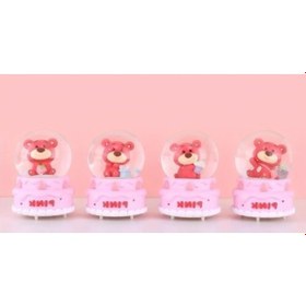 Resim Ayıcıklı Işıklı Kar Küresi 7 Cm 