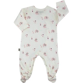 Resim Uygunbebe Boumini Yeni Doğan Patikli Bebek Tulumu 0-6 Ay Pembe Tembel Hayva 