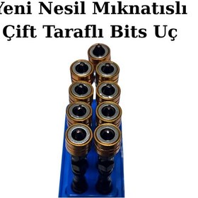 Resim Yeni Nesil Mıknatıslı Çift Taraflı Bits Uç Profesyonel Pratik Vidalama Ucu Pz2 X 65 Mm 5 Adet 