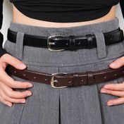 Resim 1 adet Preppy Casual Kadın Suni Deri Kemer - Elbiseler, Gömlekler, Montalar ve Kotlar için Çok Yönlü Moda Aksesuarı - Hafif Vücut, Döküm, Tüy Yok - Günlük Seyahat, Üniversite, Hafta Sonu Rahat - Ortalama Boy 