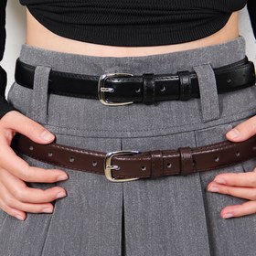 Resim 1 adet Preppy Casual Kadın Suni Deri Kemer - Elbiseler, Gömlekler, Montalar ve Kotlar için Çok Yönlü Moda Aksesuarı - Hafif Vücut, Döküm, Tüy Yok - Günlük Seyahat, Üniversite, Hafta Sonu Rahat - Ortalama Boy 