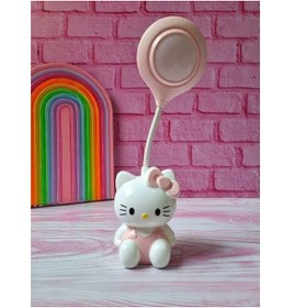 Resim gifttime Sanrio Hello Kitty Tasarımlı Şarzlı Çocuk Odası Masa Lambası 