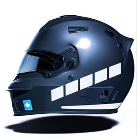 Resim Şerit Tasarımlı Süt Beyaz Motosiklet Kask Sticker Çınar Extreme 