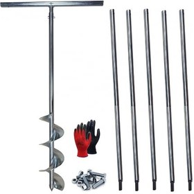 Resim Galvaniz Toprak Burgusu Uzatmalı Sondaj Aleti Çap 15 cm Boy 6 mt 